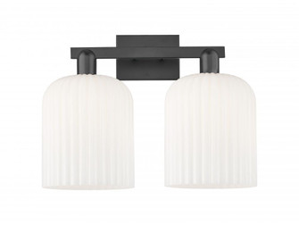 Bridal Veil - 2 Light - 19 inch - Matte Black - Bath Vanity Light (3442|716-2W-BK-G559-8GWH)