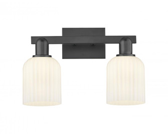 Bridal Veil - 2 Light - 16 inch - Matte Black - Bath Vanity Light (3442|716-2W-BK-G559-5GWH)