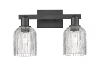 Bridal Veil - 2 Light - 16 inch - Matte Black - Bath Vanity Light (3442|716-2W-BK-G559-5CL)