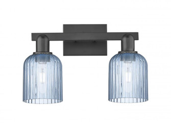 Bridal Veil - 2 Light - 16 inch - Matte Black - Bath Vanity Light (3442|716-2W-BK-G559-5BL)
