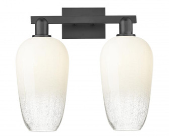 Brookhaven Flute - 2 Light - 16 inch - Matte Black - Bath Vanity Light (3442|716-2W-BK-G484-7OP)