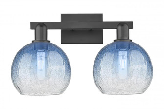 Brookhaven Globe - 2 Light - 16 inch - Matte Black - Bath Vanity Light (3442|716-2W-BK-G483-8SB)