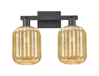 Preston Cylinder - 2 Light - 16 inch - Matte Black - Bath Vanity Light (3442|716-2W-BK-G460-7ME)