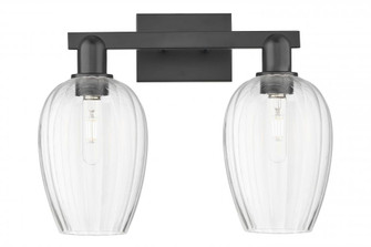 Preston Flute - 2 Light - 16 inch - Matte Black - Bath Vanity Light (3442|716-2W-BK-G457-6CL)