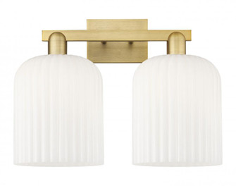 Bridal Veil - 2 Light - 19 inch - Brushed Brass - Bath Vanity Light (3442|716-2W-BB-G559-8GWH)
