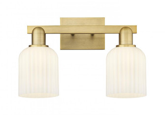 Bridal Veil - 2 Light - 16 inch - Brushed Brass - Bath Vanity Light (3442|716-2W-BB-G559-5GWH)