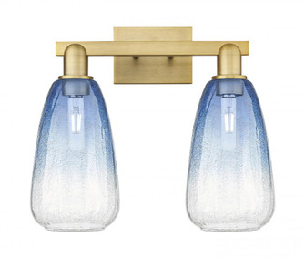 Brookhaven Almond - 2 Light - 16 inch - Brushed Brass - Bath Vanity Light (3442|716-2W-BB-G480-6SB)