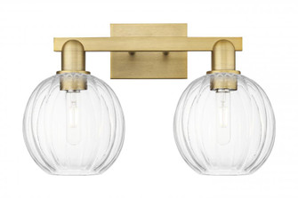 Preston Globe - 2 Light - 16 inch - Brushed Brass - Bath Vanity Light (3442|716-2W-BB-G458-7CL)