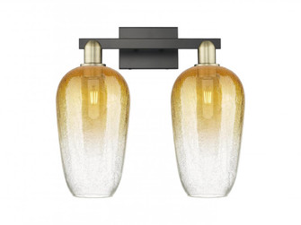 Brookhaven Flute - 2 Light - 16 inch - Black Antique Brass - Bath Vanity Light (3442|716-2W-BAB-G484-7AM)