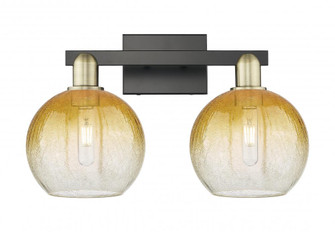 Brookhaven Globe - 2 Light - 16 inch - Black Antique Brass - Bath Vanity Light (3442|716-2W-BAB-G483-8AM)