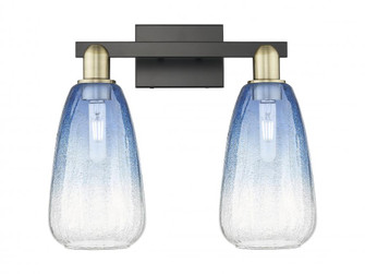 Brookhaven Almond - 2 Light - 16 inch - Black Antique Brass - Bath Vanity Light (3442|716-2W-BAB-G480-6SB)