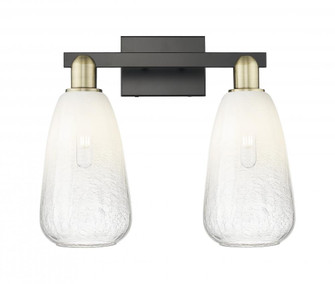 Brookhaven Almond - 2 Light - 16 inch - Black Antique Brass - Bath Vanity Light (3442|716-2W-BAB-G480-6OP)