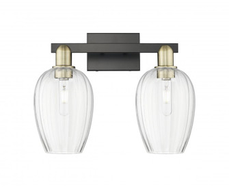 Preston Flute - 2 Light - 16 inch - Black Antique Brass - Bath Vanity Light (3442|716-2W-BAB-G457-6CL)