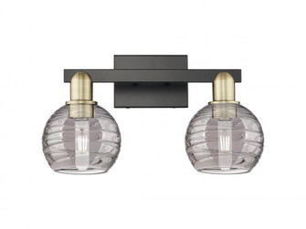 Athens Deco Swirl - 2 Light - 16 inch - Black Antique Brass - Bath Vanity Light (3442|716-2W-BAB-G1213-6SM)