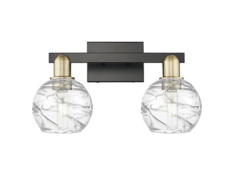 Athens Deco Swirl - 2 Light - 16 inch - Black Antique Brass - Bath Vanity Light (3442|716-2W-BAB-G1213-6CL)