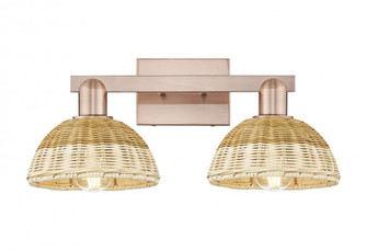 Natural Ballston Dome - 2 Light - 16 inch - Antique Copper - Bath Vanity Light (3442|716-2W-AC-NBD2-75-NAT)