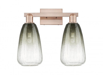Brookhaven Almond - 2 Light - 16 inch - Antique Copper - Bath Vanity Light (3442|716-2W-AC-G480-6SL)