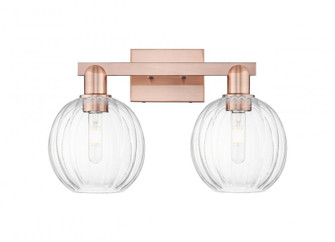 Preston Globe - 2 Light - 16 inch - Antique Copper - Bath Vanity Light (3442|716-2W-AC-G458-7CL)