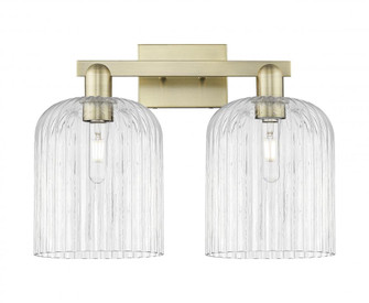 Bridal Veil - 2 Light - 19 inch - Antique Brass - Bath Vanity Light (3442|716-2W-AB-G559-8CL)
