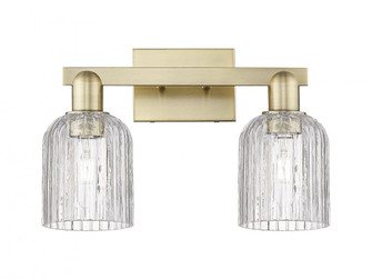 Bridal Veil - 2 Light - 16 inch - Antique Brass - Bath Vanity Light (3442|716-2W-AB-G559-5CL)