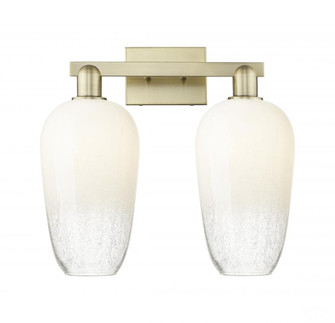 Brookhaven Flute - 2 Light - 16 inch - Antique Brass - Bath Vanity Light (3442|716-2W-AB-G484-7OP)