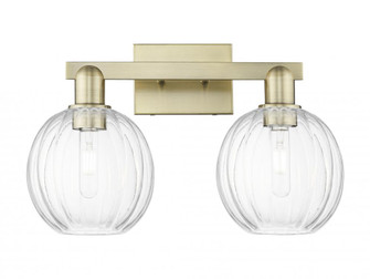 Preston Globe - 2 Light - 16 inch - Antique Brass - Bath Vanity Light (3442|716-2W-AB-G458-7CL)