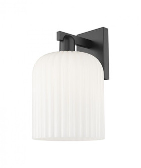 Bridal Veil - 1 Light - 8 inch - Matte Black - Sconce (3442|716-1W-BK-G559-8GWH)