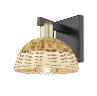 Natural Ballston Dome - 1 Light - 6 inch - Black Antique Brass - Sconce (3442|716-1W-BAB-NBD2-75-NAT)