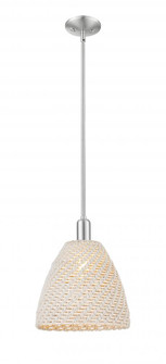 Bristol Natural - 1 Light - 12 inch - Brushed Satin Nickel - Mini Pendant (3442|716-1S-SN-NBD-12-NAT)