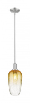 Brookhaven Flute - 1 Light - 6 inch - Brushed Satin Nickel - Mini Pendant (3442|716-1S-SN-G484-7AM)