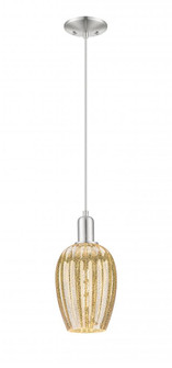 Preston Flute - 1 Light - 6 inch - Brushed Satin Nickel - Mini Pendant (3442|716-1S-SN-G457-6ME)