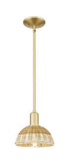 Natural Ballston Dome - 1 Light - 6 inch - Satin Gold - Mini Pendant (3442|716-1S-SG-NBD2-75-NAT)