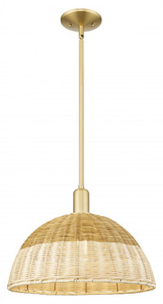 Natural Ballston Dome - 1 Light - 16 inch - Satin Gold - Mini Pendant (3442|716-1S-SG-NBD2-16-NAT)