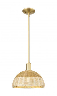 Natural Ballston Dome - 1 Light - 12 inch - Satin Gold - Mini Pendant (3442|716-1S-SG-NBD2-12-NAT)