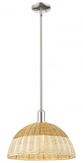 Natural Ballston Dome - 1 Light - 6 inch - Polished Nickel - Mini Pendant (3442|716-1S-PN-NBD2-16-NAT)
