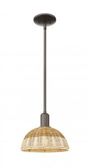 Natural Ballston Dome - 1 Light - 6 inch - Oil Rubbed Bronze - Mini Pendant (3442|716-1S-OB-NBD2-9-NAT)