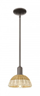 Natural Ballston Dome - 1 Light - 6 inch - Oil Rubbed Bronze - Mini Pendant (3442|716-1S-OB-NBD2-75-NAT)