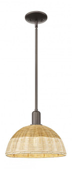 Natural Ballston Dome - 1 Light - 6 inch - Oil Rubbed Bronze - Mini Pendant (3442|716-1S-OB-NBD2-12-NAT)
