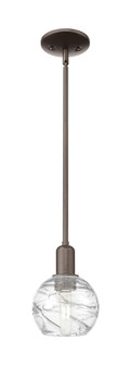 Athens Deco Swirl - 1 Light - 6 inch - Oil Rubbed Bronze - Mini Pendant (3442|716-1S-OB-G1213-6CL)