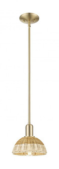 Natural Ballston Dome - 1 Light - 6 inch - Champagne Bronze - Mini Pendant (3442|716-1S-CB-NBD2-75-NAT)