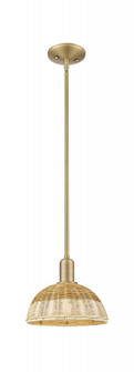 Natural Ballston Dome - 1 Light - 9 inch - Brushed Brass - Mini Pendant (3442|716-1S-BB-NBD2-9-NAT)