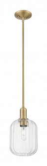 Preston Cylinder - 1 Light - 6 inch - Brushed Brass - Mini Pendant (3442|716-1S-BB-G460-7CL)