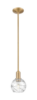 Athens Deco Swirl - 1 Light - 6 inch - Brushed Brass - Mini Pendant (3442|716-1S-BB-G1213-6CL)
