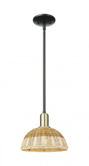 Natural Ballston Dome - 1 Light - 9 inch - Black Antique Brass - Mini Pendant (3442|716-1S-BAB-NBD2-9-NAT)
