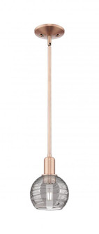 Athens Deco Swirl - 1 Light - 6 inch - Antique Copper - Mini Pendant (3442|716-1S-AC-G1213-6SM)