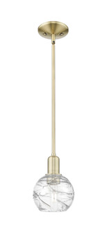 Athens Deco Swirl - 1 Light - 6 inch - Antique Brass - Mini Pendant (3442|716-1S-AB-G1213-6CL)