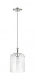 Bridal Veil - 1 Light - 8 inch - Brushed Satin Nickel - Cord hung - Mini Pendant (3442|716-1P-SN-G559-8SDY)