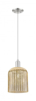 Bridal Veil - 1 Light - 8 inch - Brushed Satin Nickel - Cord hung - Mini Pendant (3442|716-1P-SN-G559-8ME)