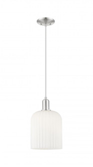 Bridal Veil - 1 Light - 8 inch - Brushed Satin Nickel - Cord hung - Mini Pendant (3442|716-1P-SN-G559-8GWH)