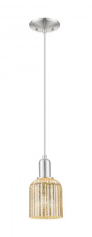 Bridal Veil - 1 Light - 6 inch - Brushed Satin Nickel - Cord hung - Mini Pendant (3442|716-1P-SN-G559-5ME)